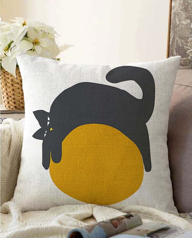 Povlak na polštář s příměsí bavlny Minimalist Cushion Covers Kitty