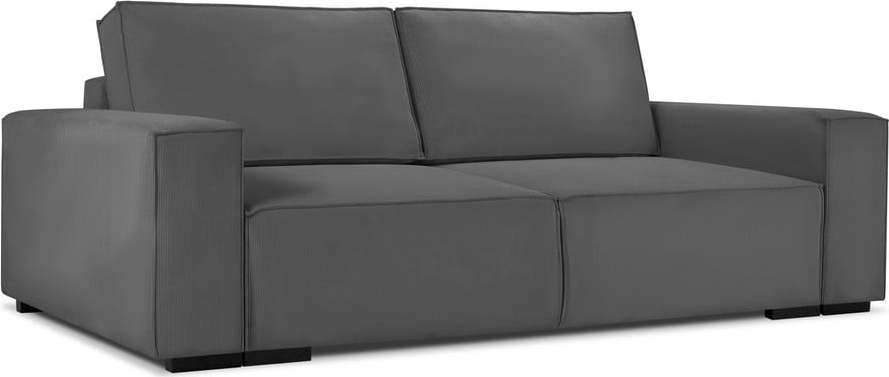 Tmavě šedá manšestrová rozkládací pohovka Mazzini Sofas Azalea Mazzini Sofas