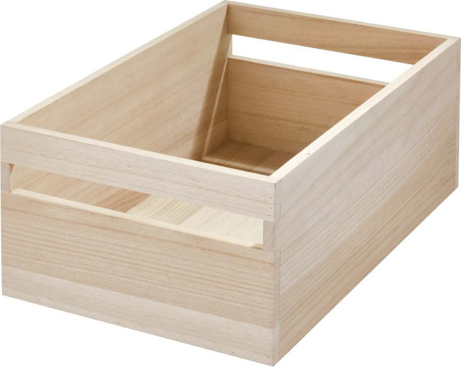 Úložný box ze dřeva paulownia iDesign Eco Handled