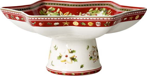 Červeno-bílý porcelánový podnos s vánočním motivem Villeroy & Boch Villeroy & boch