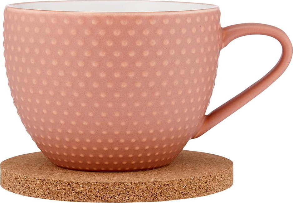 Růžový porcelánový hrnek s podšálkem 350 ml Abode - Ladelle Ladelle