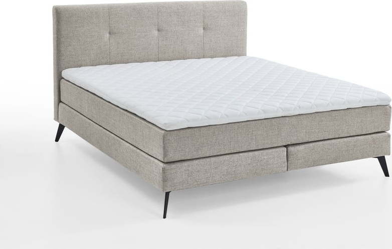 Světle šedá boxspring postel 160x200 cm Jona - Meise Möbel Meise Möbel