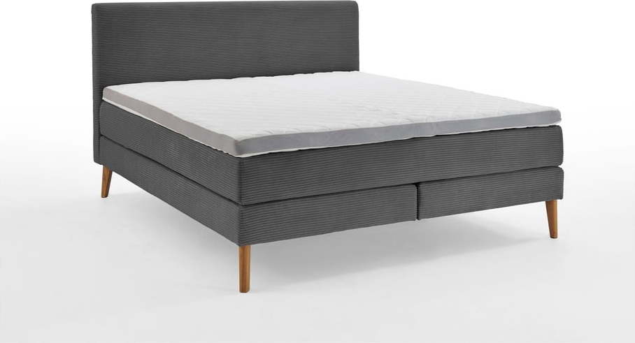 Tmavě šedá boxspring postel 180x200 cm Linea - Meise Möbel Meise Möbel