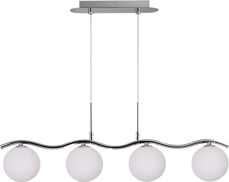 Závěsné svítidlo ve stříbrné barvě se skleněným stínidlem 12x79 cm Ramon – Candellux Lighting Candellux Lighting