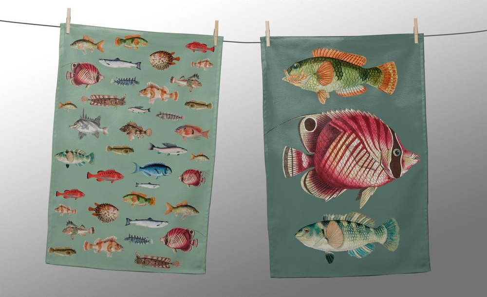 Utěrky v sadě 2 ks 47x65 cm Fish in the Ocean – Really Nice Things Really Nice Things