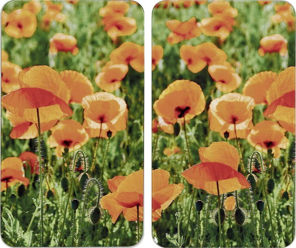 Kryty na sporák z tvrzeného skla v sadě 2 ks 52x30 cm Poppy Field – Wenko WENKO