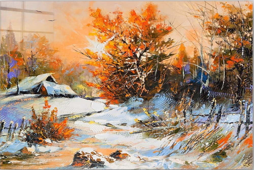 Skleněný obraz 100x70 cm Winter – Wallity Wallity