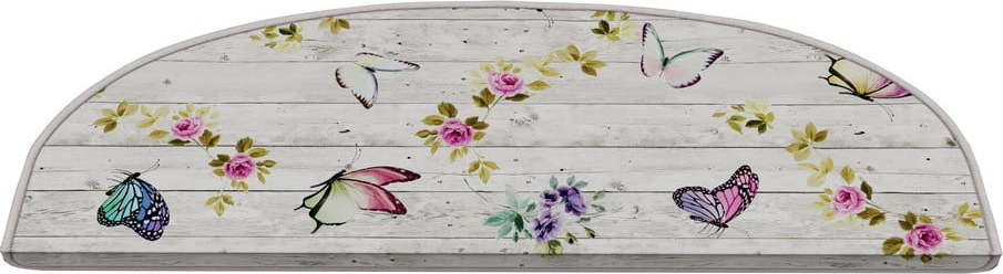 Krémové nášlapy na schody v sadě 16 ks 20x65 cm Butterfly Life – Vitaus Vitaus