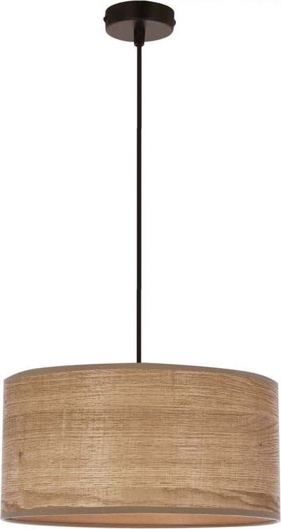 Světle hnědé závěsné svítidlo s ratanovým stínidlem ø 30 cm Legno – Candellux Lighting Candellux Lighting