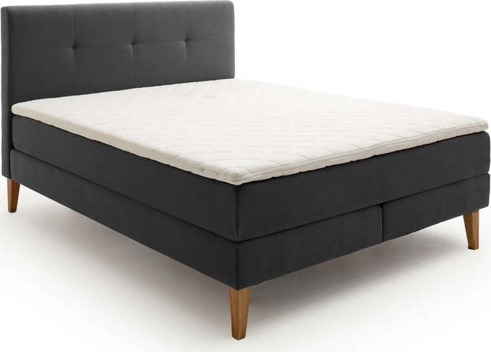 Antracitová boxspring postel 180x200 cm Stockholm – Meise Möbel Meise Möbel