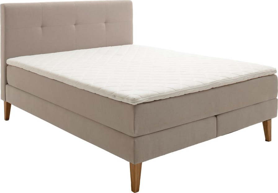 Béžová boxspring postel 180x200 cm Stockholm – Meise Möbel Meise Möbel