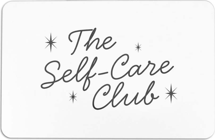 Bílá koupelnová předložka 39x60 cm Self Care Club – Artsy Doormats Artsy Doormats
