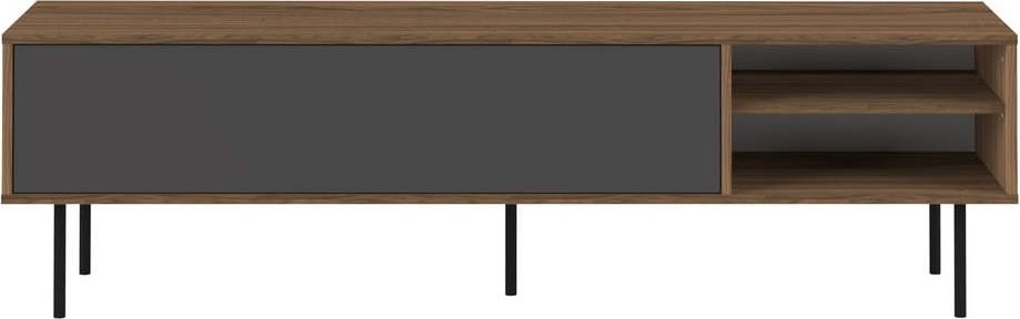 Šedý TV stolek v dekoru ořechu 165x40 cm Ampére - TemaHome TemaHome