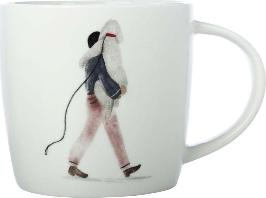 Bílý porcelánový hrnek 400 ml Walking The Dog – Maxwell & Williams Maxwell & Williams