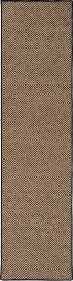 Jutový běhoun na schody v černo-přírodní barvě 60x800 cm Diamond – Flair Rugs Flair Rugs