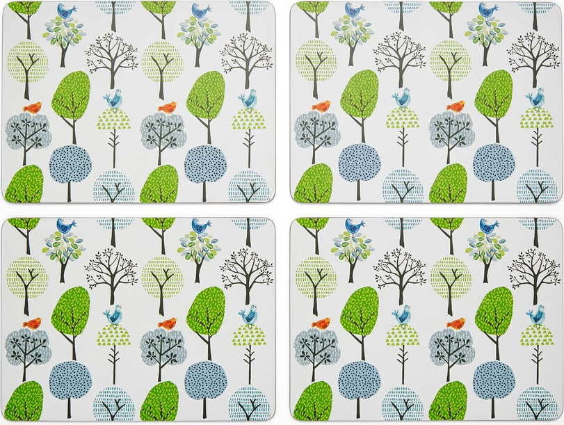 Korková prostírání v sadě 4 ks 21.5x29 cm Forest Birds – Cooksmart ® Cooksmart