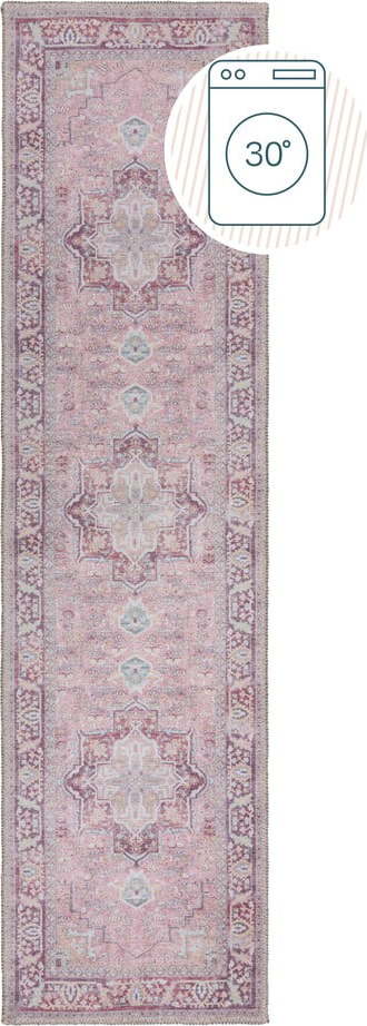 Světle červený pratelný běhoun s příměsí recyklovaných vláken 60x230 cm Windsor – Flair Rugs Flair Rugs