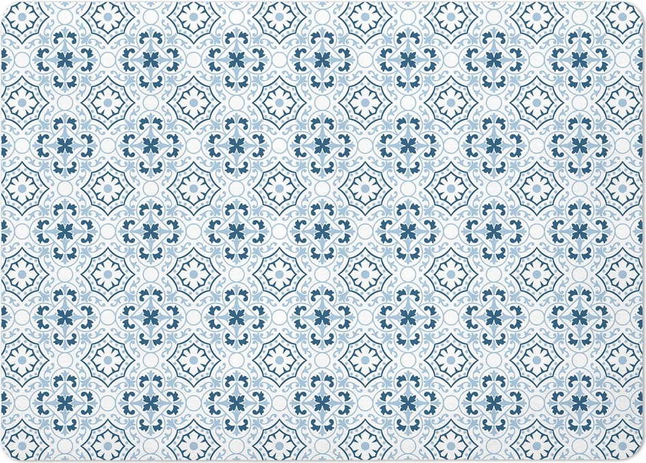 Bílo-modrá koupelnová předložka z křemeliny 50x70 cm Atlanta – douceur d'intérieur Douceur d intérieur
