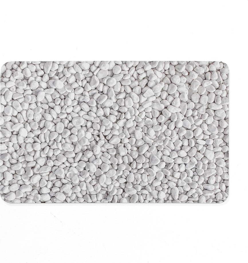 Bílo-šedá gumová koupelnová předložka 50x80 cm Leandra – douceur d'intérieur Douceur d intérieur