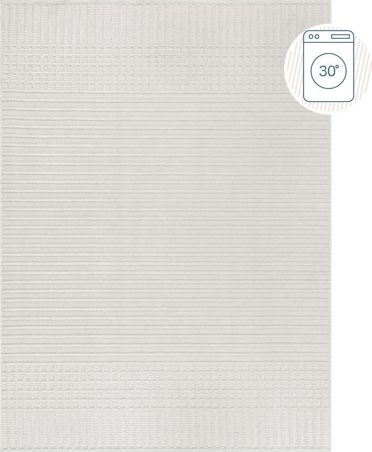 Bílý pratelný koberec z žinylky 120x160 cm Elton – Flair Rugs Flair Rugs