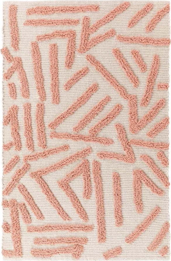 Růžovo-krémový pratelný koberec 60x90 cm Athena – douceur d'intérieur Douceur d intérieur