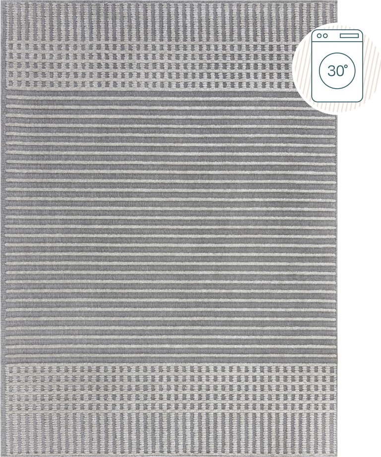 Šedý pratelný koberec z žinylky 80x160 cm Elton – Flair Rugs Flair Rugs