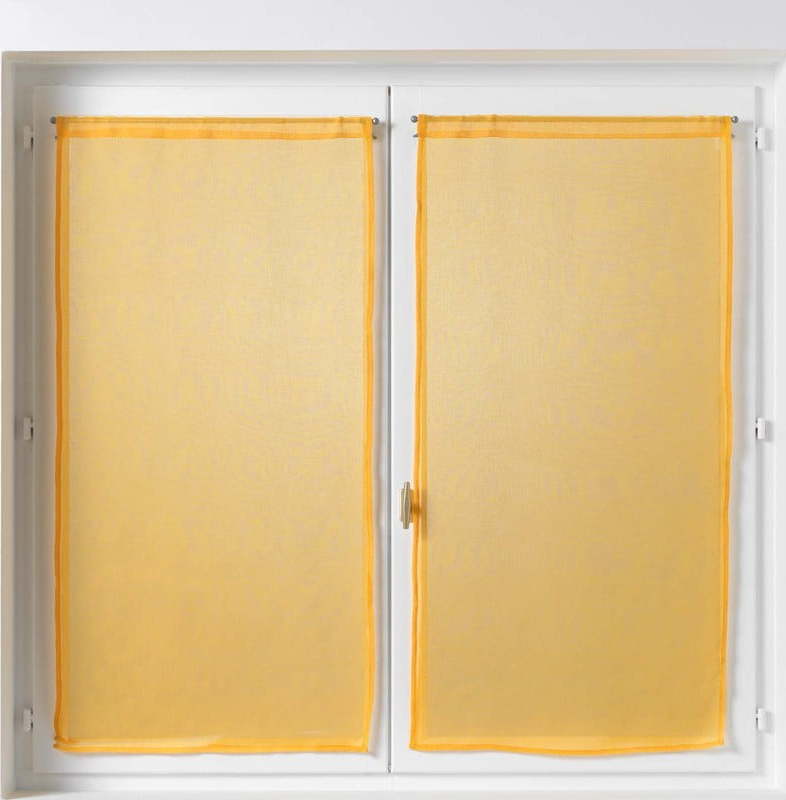 Žluté voálové záclony v sadě 2 ks 60x120 cm Sandra – douceur d'intérieur Douceur d intérieur