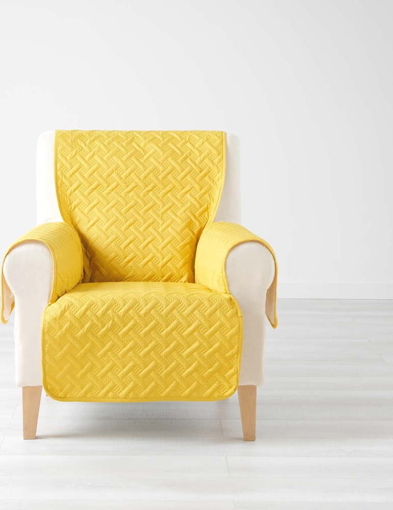 Žlutý ochranný potah na křeslo 165 cm Lounge – douceur d'intérieur Douceur d intérieur