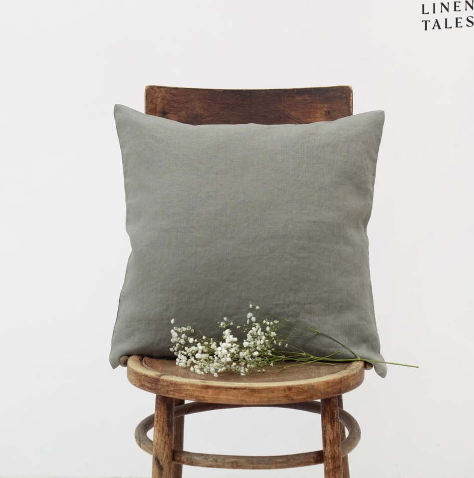 Lněný povlak na polštář 40x40 cm Khaki – Linen Tales Linen Tales