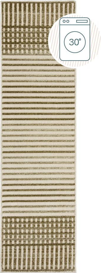 Zelený pratelný běhoun z žinylky 60x240 cm Elton – Flair Rugs Flair Rugs