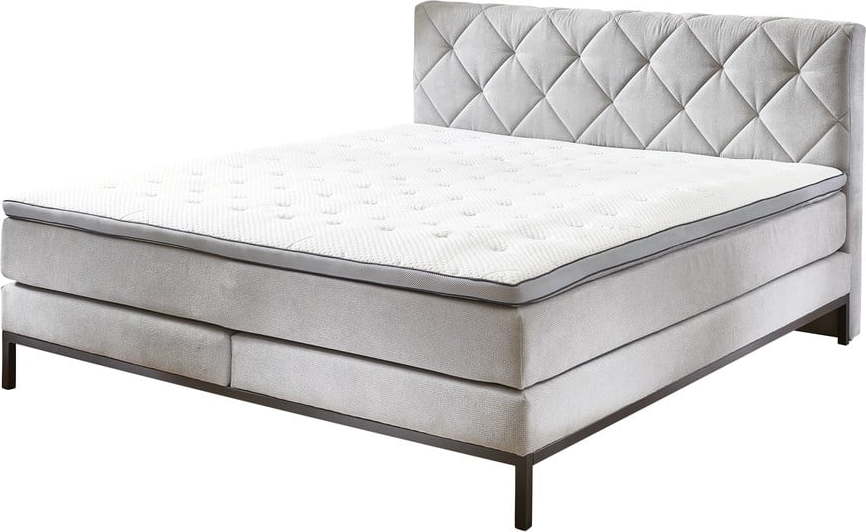 Světle šedá boxspring postel 160x200 cm Rockaway – Rojaplast Rojaplast