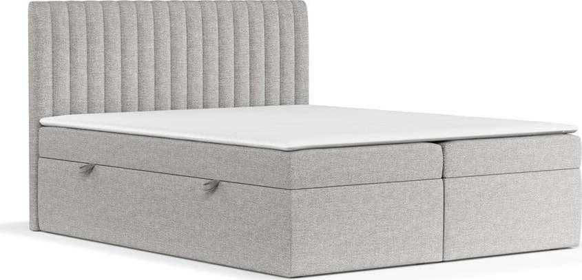 Světle šedá boxspring postel s úložným prostorem 160x200 cm Spencer – Maison de Rêve Maison de Reve