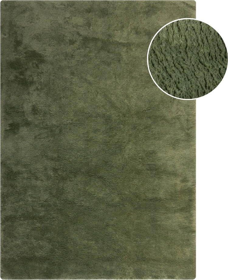 Tmavě zelená syntetická kožešina 120x170 cm Faroe Wool Look Fur – Flair Rugs Flair Rugs