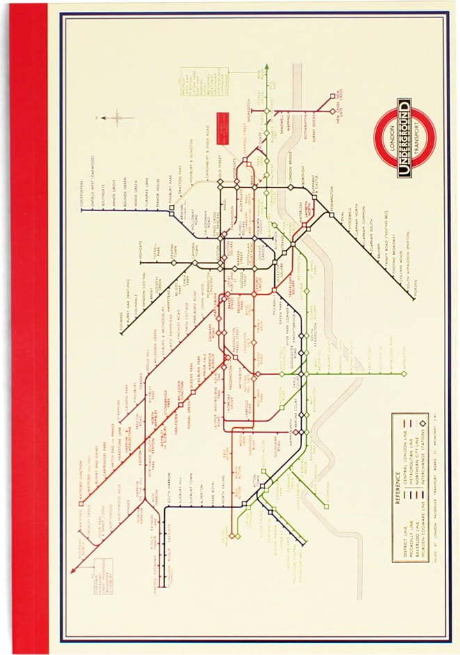 Zápisník 60 str. formát A5 Heritage Tube Map – Rex London Rex London