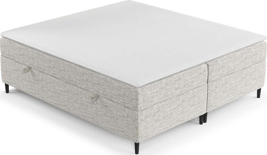 Světle šedá boxspring postel s úložným prostorem 180x200 cm Araya – Maison de Rêve Maison de Reve