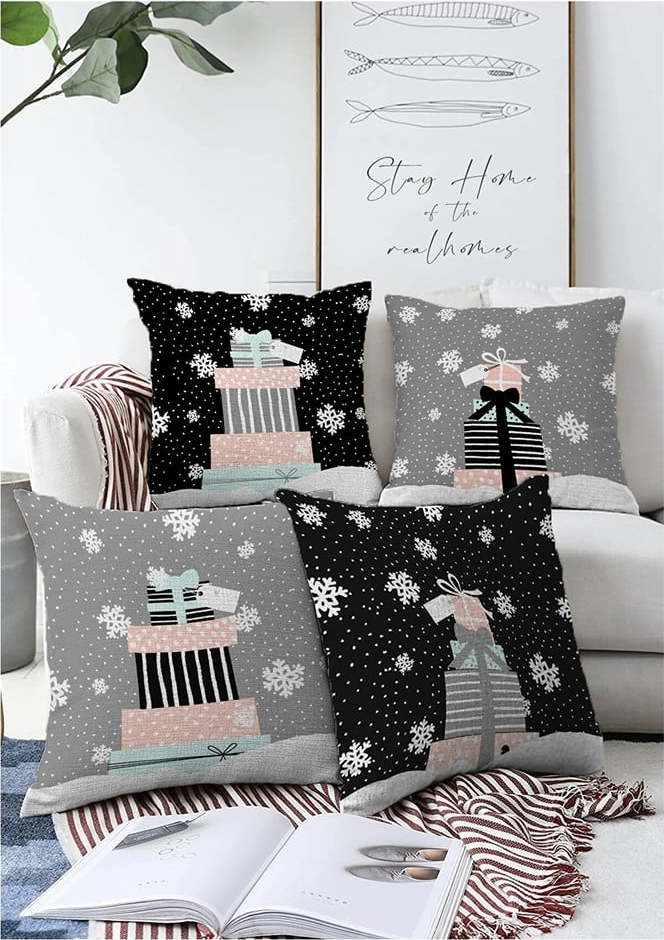 Vánoční povlaky na polštáře v sadě 4 ks 55x55 cm Merry Christmas - Mila Home Mila Home