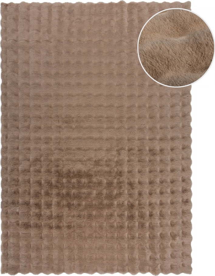 Hnědá syntetická kožešina 180x290 cm Waffle Faux Fur – Flair Rugs Flair Rugs