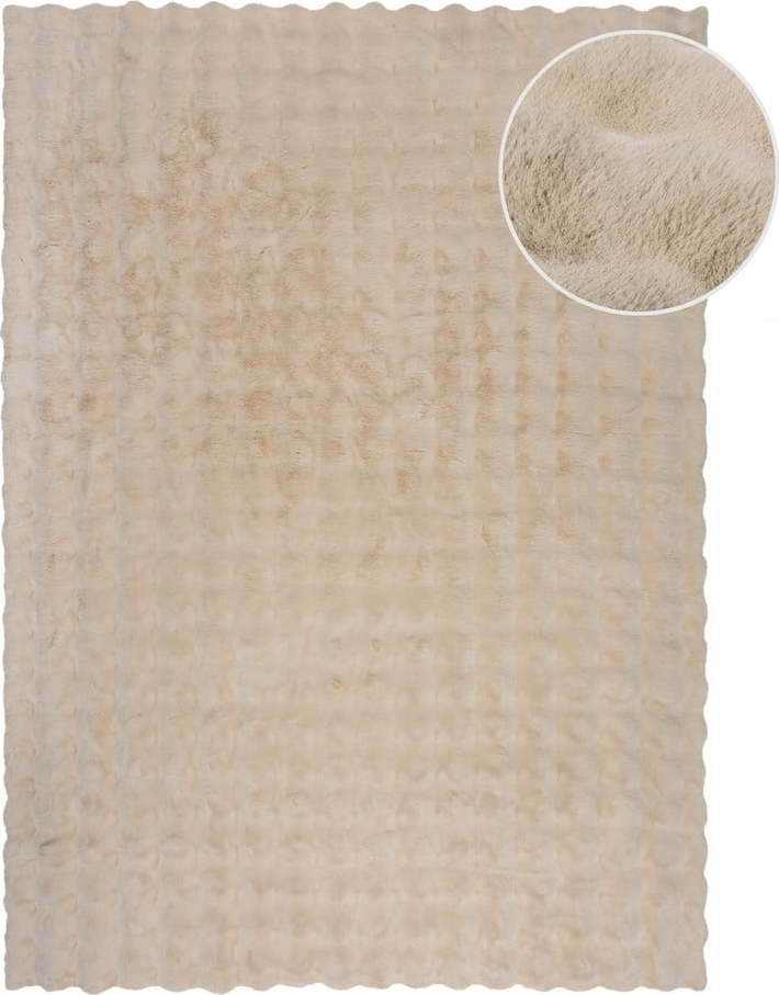 Krémová syntetická kožešina 120x170 cm Waffle Faux Fur – Flair Rugs Flair Rugs