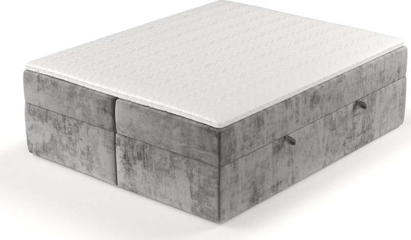 Šedá boxspring postel s úložným prostorem 160x200 cm Yoko – Maison de Rêve Maison de Reve