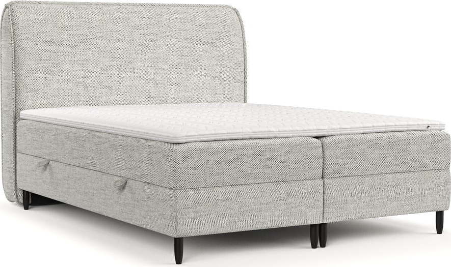 Světle šedá boxspring postel s úložným prostorem 180x200 cm Melba – Maison de Rêve Maison de Reve