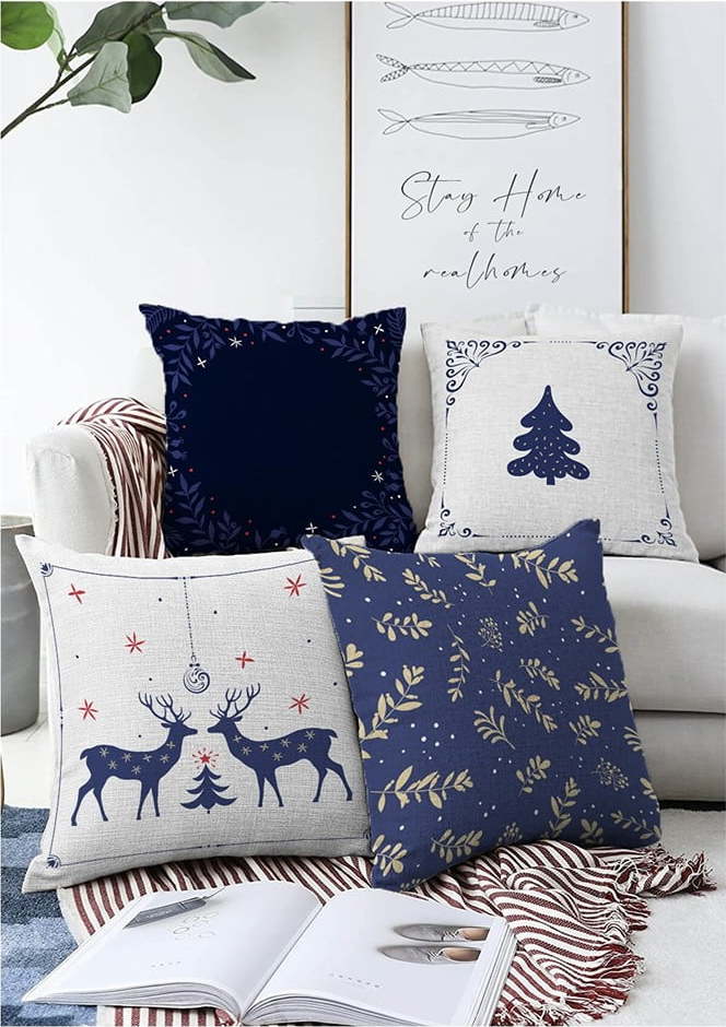 Vánoční povlaky na polštáře v sadě 4 ks 55x55 cm Merry Christmas - Mila Home Mila Home