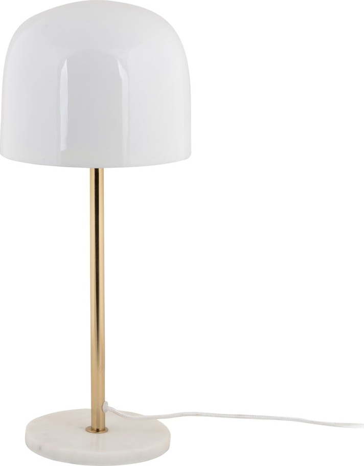 Bílá stolní lampa s kovovým stínidlem (výška 50 cm) Manta – Leitmotiv Leitmotiv