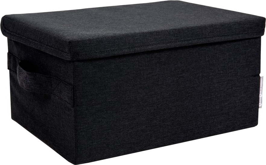 Černý látkový úložný box s víkem 35x19x26 cm Soft Storage – Bigso Box of Sweden Bigso