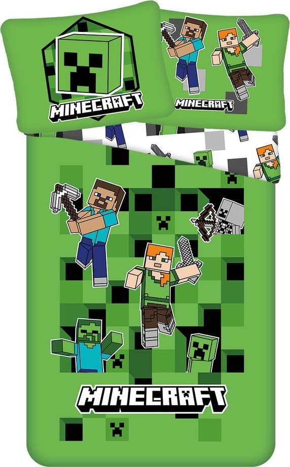 Dětské povlečení na jednolůžko z mikrovlákna 140x200 cm Minecraft – Jerry Fabrics Jerry Fabrics