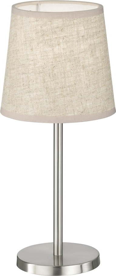 Stolní lampa v béžové a stříbrné barvě s textilním stínidlem (výška 30 cm) Eve – Fischer & Honsel Fischer & Honsel