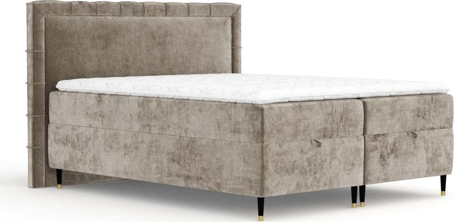 Béžová boxspring postel s úložným prostorem 160x200 cm Voyage – Maison de Rêve Maison de Reve