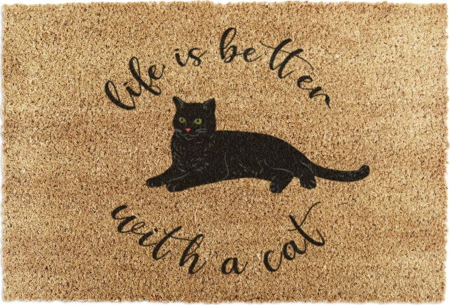 Rohožka z kokosového vlákna 40x60 cm Life Is Better With a Cat – Artsy Doormats Artsy Doormats