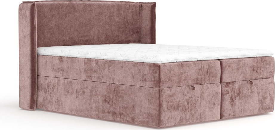 Růžová boxspring postel s úložným prostorem 180x200 cm Passion – Maison de Rêve Maison de Reve