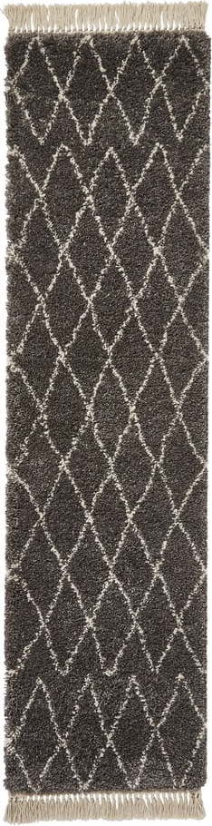 Tmavě šedý běhoun 60x230 cm Boho – Think Rugs Think Rugs